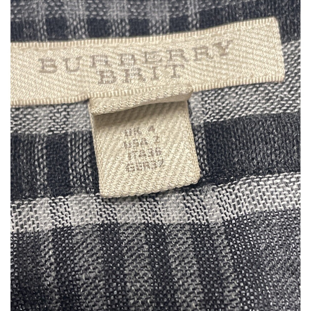Burberry Brit Black And White Nova Check Dress with feathers and bouclé Womens M - Picture 6 of 12